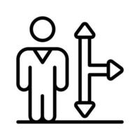 A visual representation of a person making choices among multiple options vector