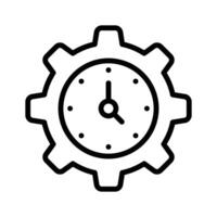 Clock with gear showing concept of time management, high quality graphics vector