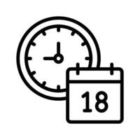 Calendar with clock showing concept icon of timetable in modern style vector