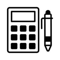 Calculator with pencil denoting accounting concept , money calculation icon vector