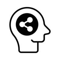 Share button with human mind denoting concept icon of idea share vector