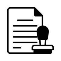 Stamp and paper showing of official document in trendy style vector