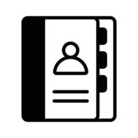Phone book, contact book icon in trendy style, address book vector