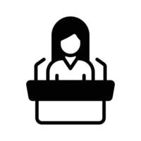 An amazing icon of orator in trendy design style vector
