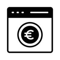 Dollar coin inside webpage showing concept icon of pay per click or monetization vector
