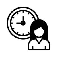 An icon depicting a person and a clock, symbolizing efficient time management practices vector