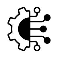 A hybrid icon symbolizing the fusion of technology and mechanical systems vector