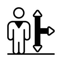 A visual representation of a person making choices among multiple options vector