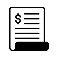 Dollar on page depicting concept of financial document, ready to use icon vector