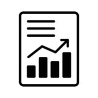 Bar chart on page denoting icon of business report, marketing analysis vector