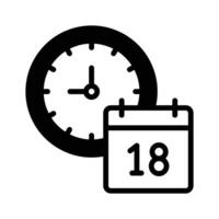 Calendar with clock showing concept icon of timetable in modern style vector
