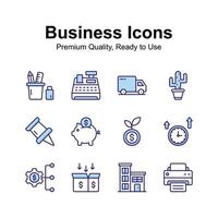 Well designed business and finance icons set in trendy style vector