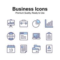 Pack of business icons isolated on white background vector