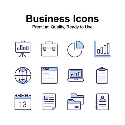 Pack of business icons isolated on white background