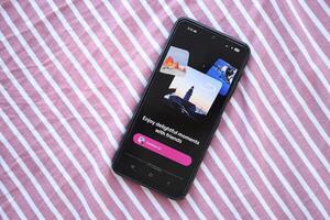 KYIV, UKRAINE - JUNE 20, 2024 Whee is instagram-like application for asian smartphone users for sharing photos between friends
