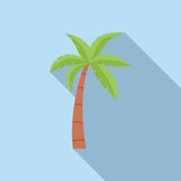 Green palm tree casting long shadow on blue background vector