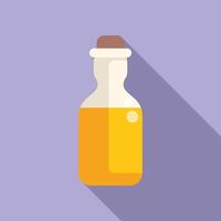 Glass bottle containing essential oil with cork lid for aromatherapy and wellbeing vector