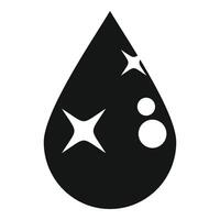 Black drop with shining bubbles representing clean water vector