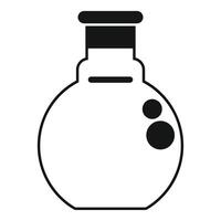Round bottom flask containing bubbling solution icon vector