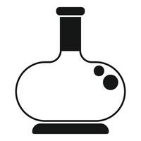 Round bottom flask bubbling with chemical reaction experiment icon vector