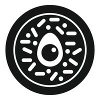 Petri dish with bacteria under microscope in laboratory experiment vector