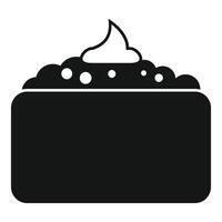 Black glyph style icon representing a cake with cream topping vector