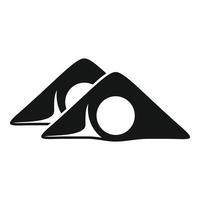 Black glyph icon of two tunnels passing through mountains vector