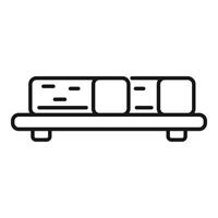 Conveyor belt system transporting cardboard boxes in factory vector