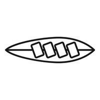 Banana boat icon showing four square seats being towed by a speedboat vector