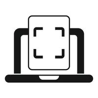 Laptop scanning object using augmented reality technology icon vector
