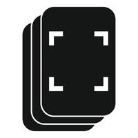 Stack of papers with crop marks icon showing editing vector