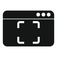 Web browser window displaying focusing screen icon vector