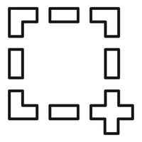 Abstract geometric shapes forming a square with a cross in the middle vector