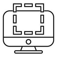 Computer showing augmented reality software interface icon vector