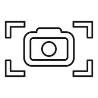 Camera icon focusing on subject using autofocus feature vector