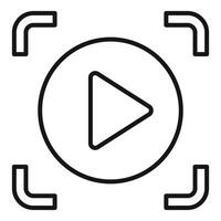 Play button icon showing start of video playback vector