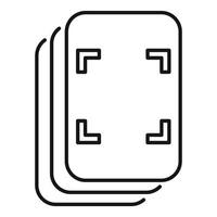 Stack of papers with crop marks for printing, cutting, and publishing vector