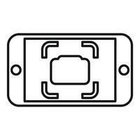 Smartphone scanning document icon outline style vector