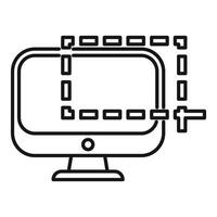 Computer monitor displaying selection tool expanding screen area vector