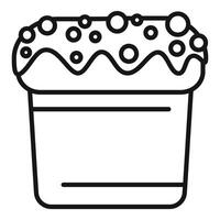 Delicious easter cake with glaze dripping, line icon design vector