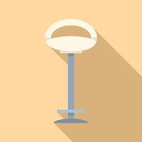 Modern bar stool standing on yellow background with long shadow vector