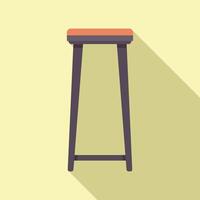 Tall bar stool standing on yellow background vector