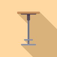 Bistro table casting long shadow on yellow background vector