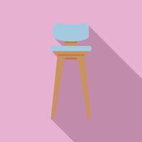 Modern bar stool standing on pink background with long shadow vector