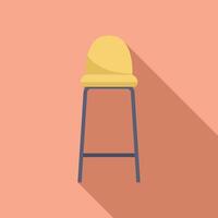 Yellow bar stool standing in front of pink wall with long shadow vector