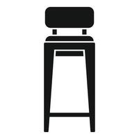 Simple black silhouette of a tall bar stool with a backrest vector