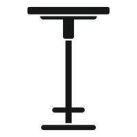 Round table standing on one leg with cross stand vector