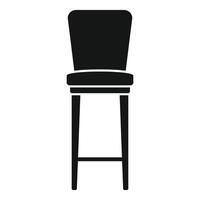 Tall wood bar stool with backrest standing on white background vector
