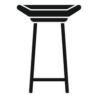 High round table standing on three legs icon vector