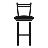Simple icon of a tall wood bar stool with round seat vector
